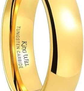 King Will Tungsten Carbide Wedding Band | 1.5mm-8mm | Domed Polished Finish | 24k Gold & Rose Gold Plated | Men's & Wome